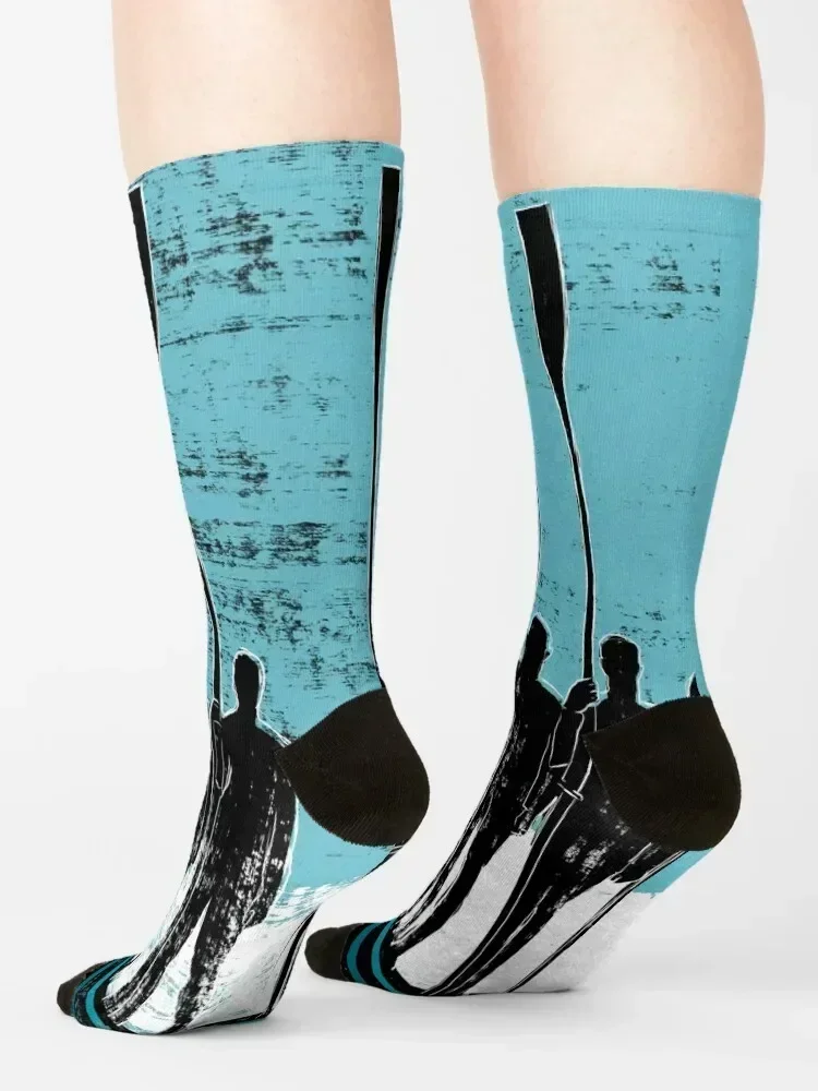 Rowing Crew in Black and Blue Socks Christmas Antiskid soccer sports and leisure floor Socks For Girls Men's