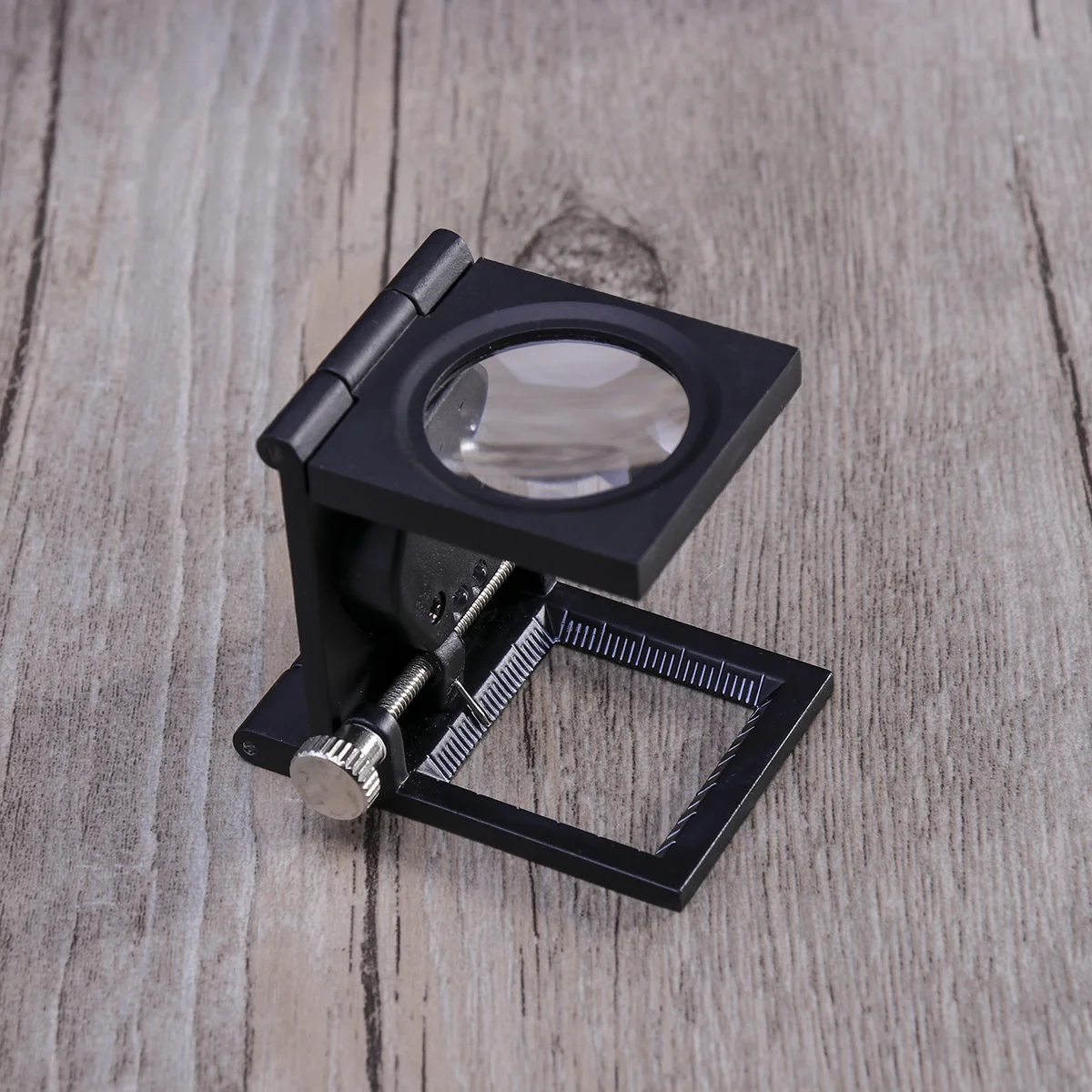 

8X -Fold Magnifying Glass Black Portable Folding Magnifier With 2 Led Lights For Reading Maps Books Circuits Jewelry