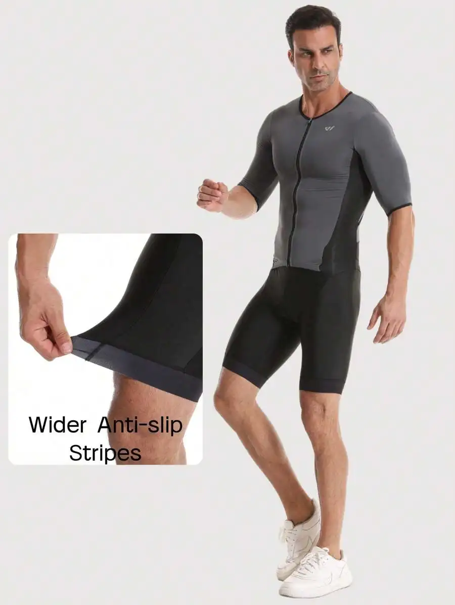 

Men Triathlon Suit High Elasticity Breathable Quick Dry Cycling Swim Run Skinsuit