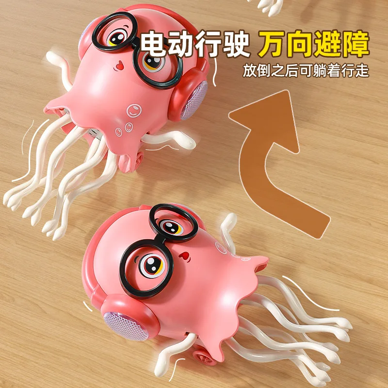 Glow Dancing Jellyfish Electric Octopus Sensory Toy Funny Kids 4 5 6 Y Toys Simulation Fishing Gifts Funny with Sound Light