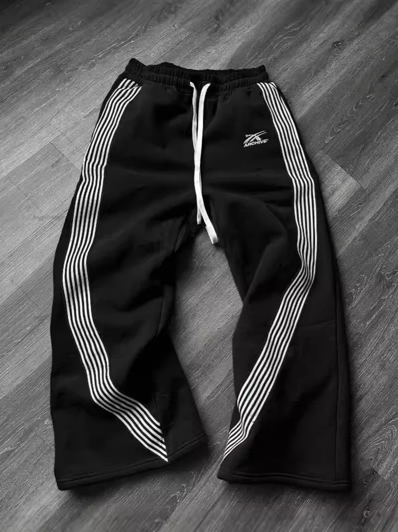 بنطلون رمادي مطرز مع ميزات مموهة للرجال والنساء بنطال رياضي برباط للركض المتقدم #4