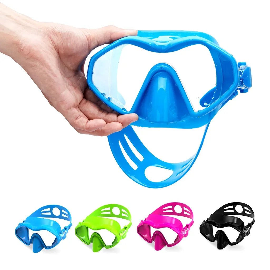 The new adult One size fits all  toughened glass diving goggles diving mask with one body covered with glue