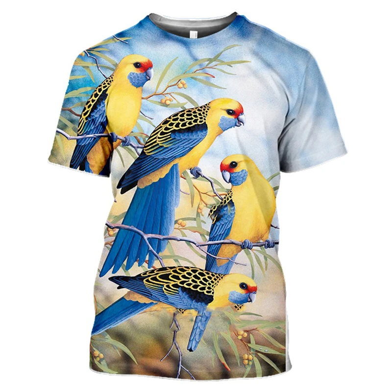 

Animal Bird Parrot Florial Peacock 3d Print Boys Girls Summer Fashion T-Shirt 4-20Y Children Cool T Shirt Kids Clothes Tees Tops