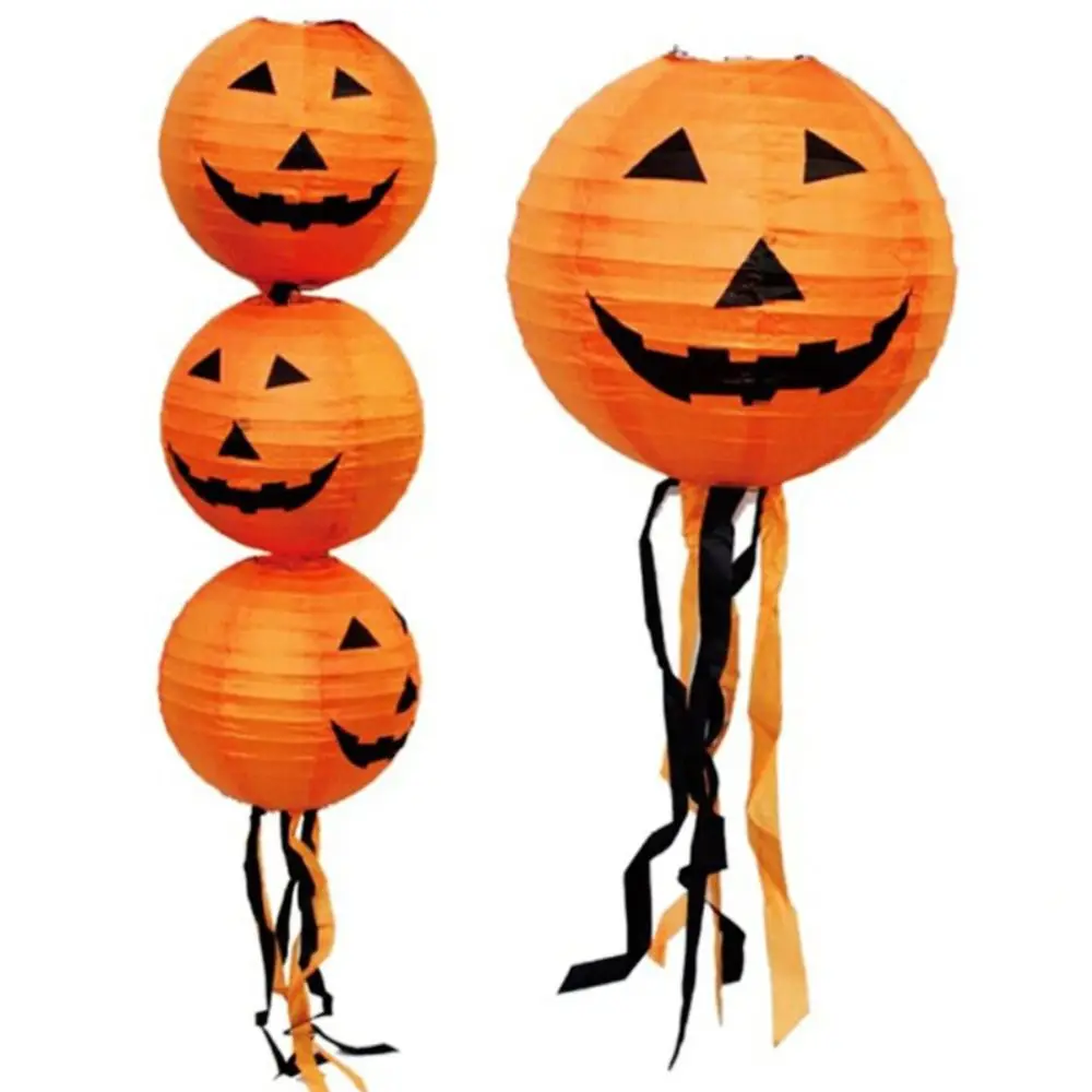 Bat Halloween Paper Lanterns Skeleton Pumpkin Hangingn Tassels Lantern With Tassels Paper Ghost Lantern Arrangement