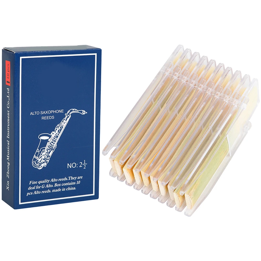 

10 Pcs Saxophone Compact Instrument Accessory Clean Hand-made Reeds Replacement 2.5 Part
