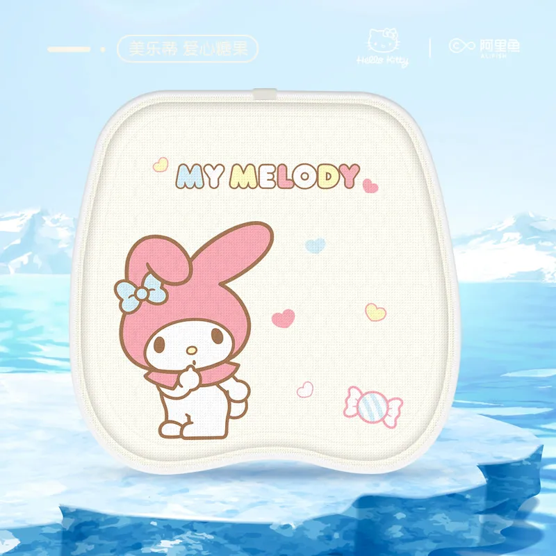 New Sanrio Hello Kitty Car Cold Gel Cushion Cartoon Kuromi My Melody Summer Ventilated and Breathable Car Mats Car Accessories