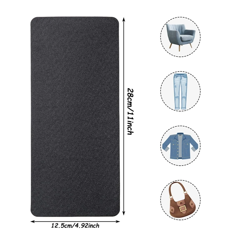 رقع قماش 12 قطعة قماش إصلاح حديد 4.92 × 11 بوصة حديد على الملابس