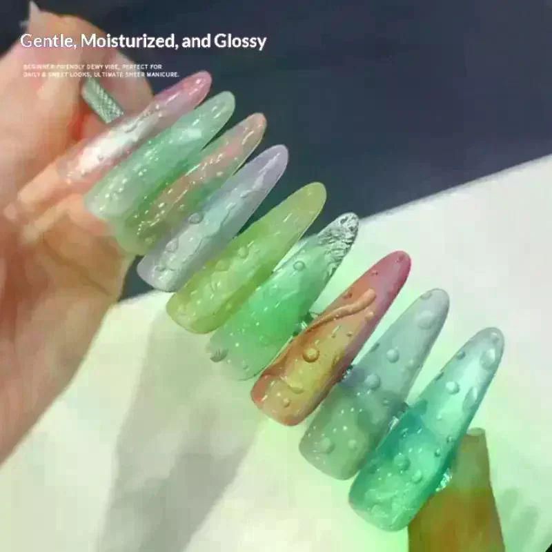 Nail Art Gel 3D Versatile Water Drop Design High-Transparent Water Droplet Top Coat Gel Clear Non Wipe Design Nail Art Gel