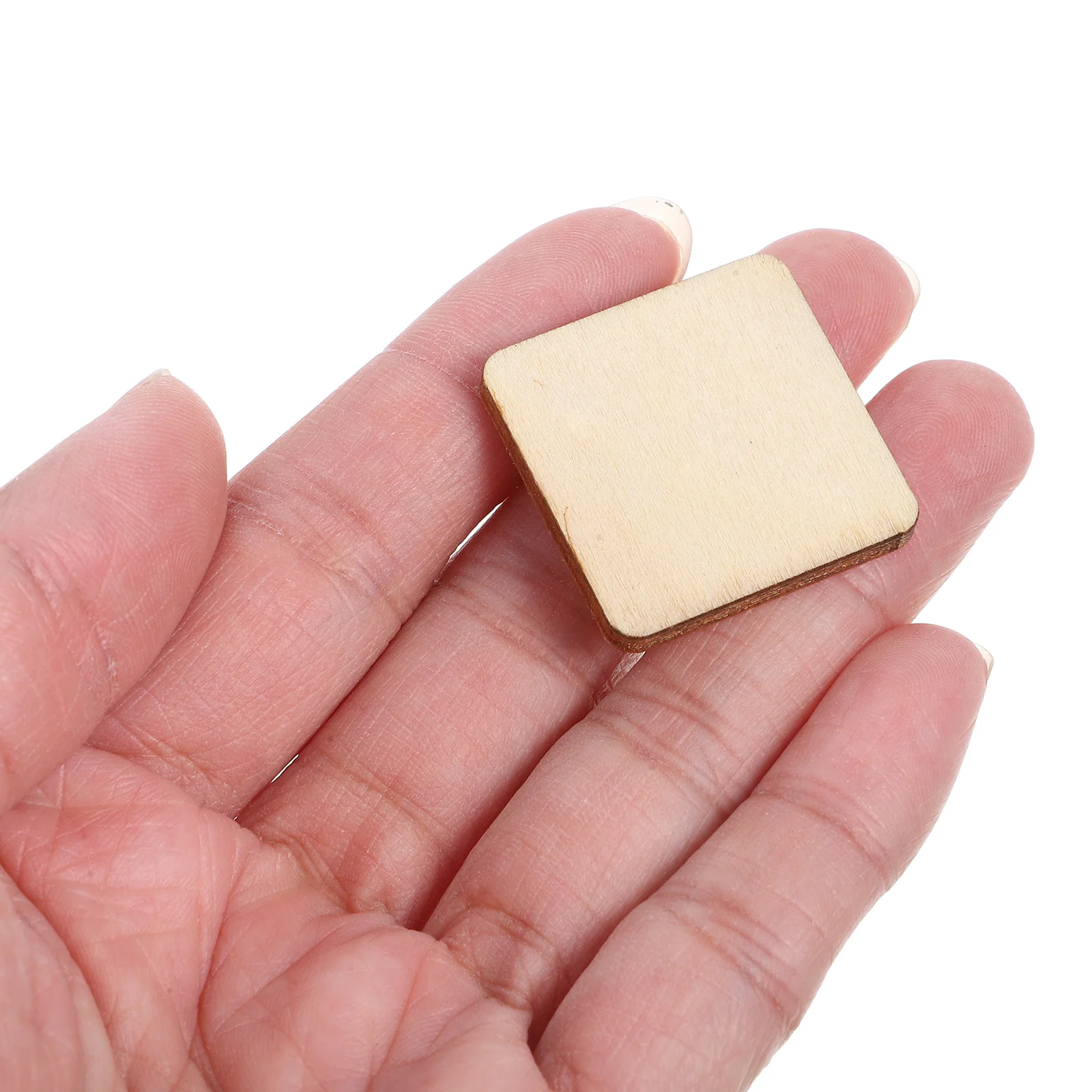 

200Pcs Blank Wood Slices Square DIY Unfinished Plaques Made of Natural Solid Wood for Painting Staining Craft Art Projects 25Mm