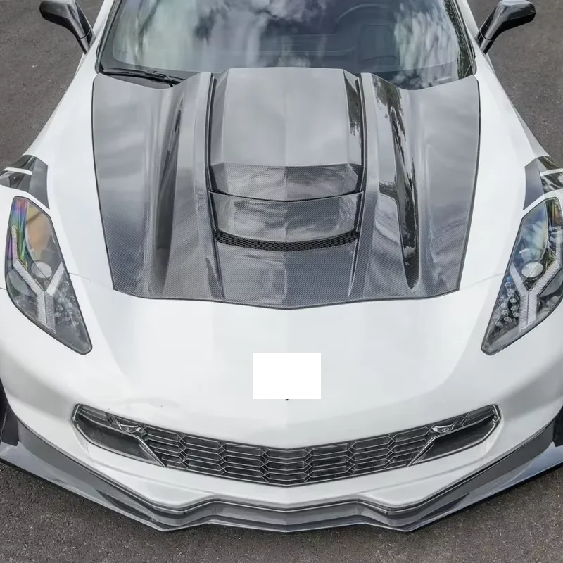 Carbon Fiber Hood for Chevrolet Corvette C7 Stingray Real Carbon Fiber Hood V3 100% Fitment Easy to Install