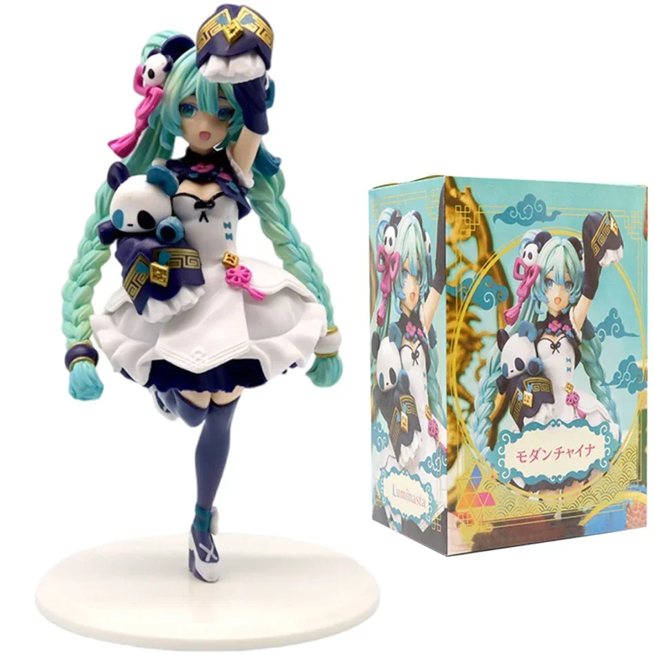 Anime Gadis Cantik Hatsune Miku Karakter Buatan Tangan Mode Ulang Tahun Hadiah Natal Hatsune Miku Model PVC Dekorasi Desktop