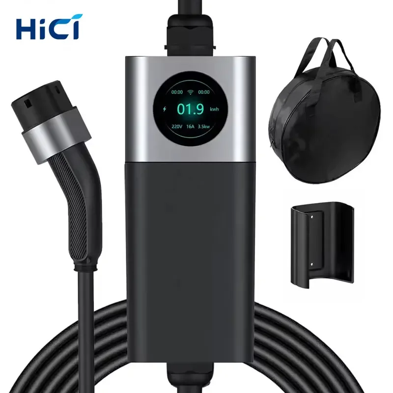 Hici-ポータブル充電ステーションタイプ2 ev,高速CE充電器,3相モード,2 ev充電器,7kw,11kw,22kw