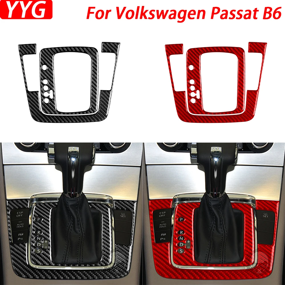 

For Volkswagen Passat B6 2006 2007 2008 2009 2010 2011 Carbon Fiber Gear Shift Panel Trim Cover Car Interior Accessories Sticker