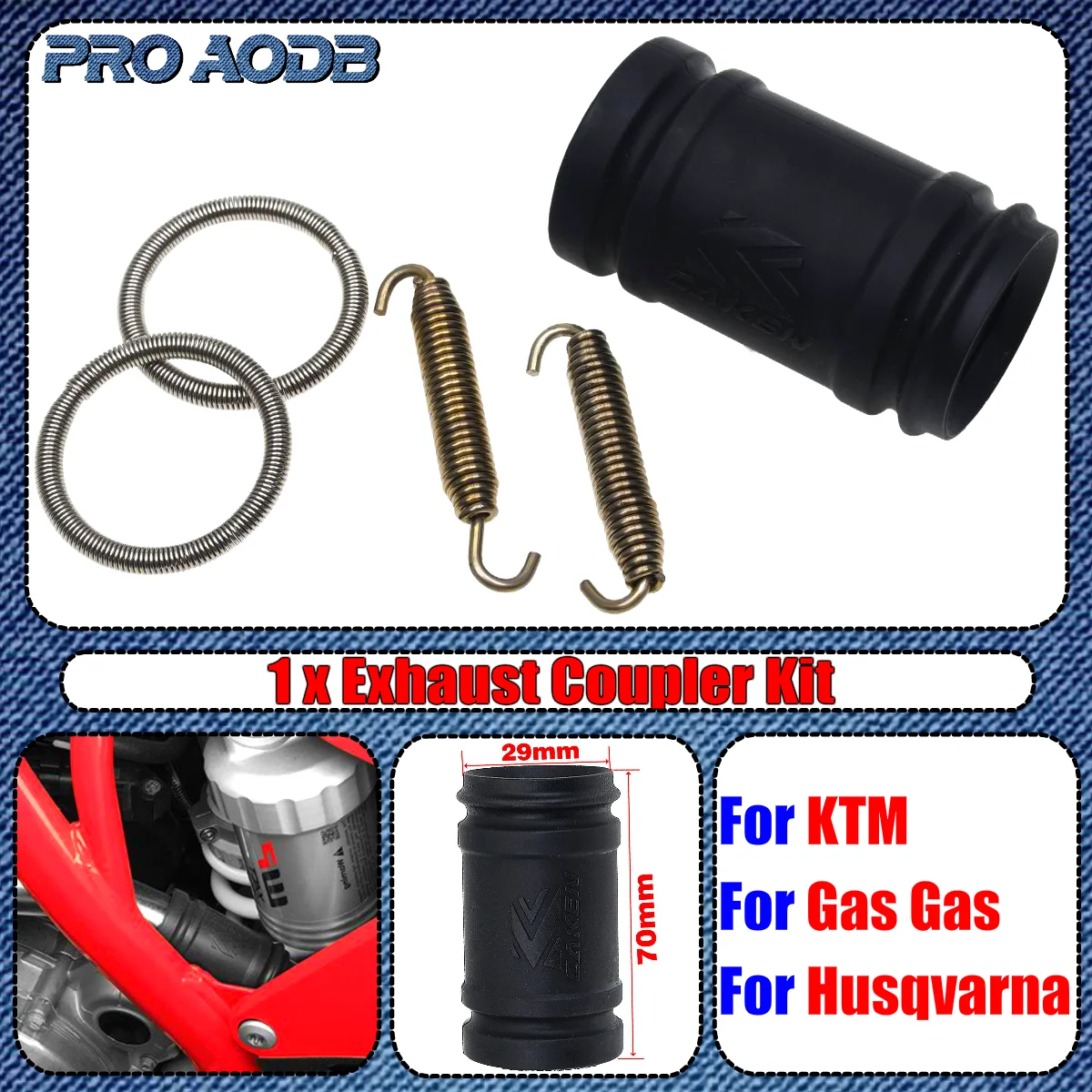 Motocross Exhaust Pipe Rubber Connection Hose Spring For KTM 250 300 EXC SX XC XCW TPI Husqvarna TC TE TEI TX TXI 2017-2023