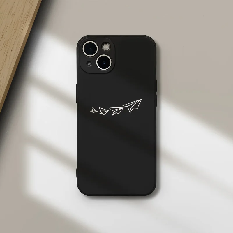 Ins ورقة طائرة طائرة جراب هاتف آيفون 16 17 15 11 12 14 13 برو ماكس ميني X XR 7 8 زائد SE 16E الهواء ماتي غطاء Fundas