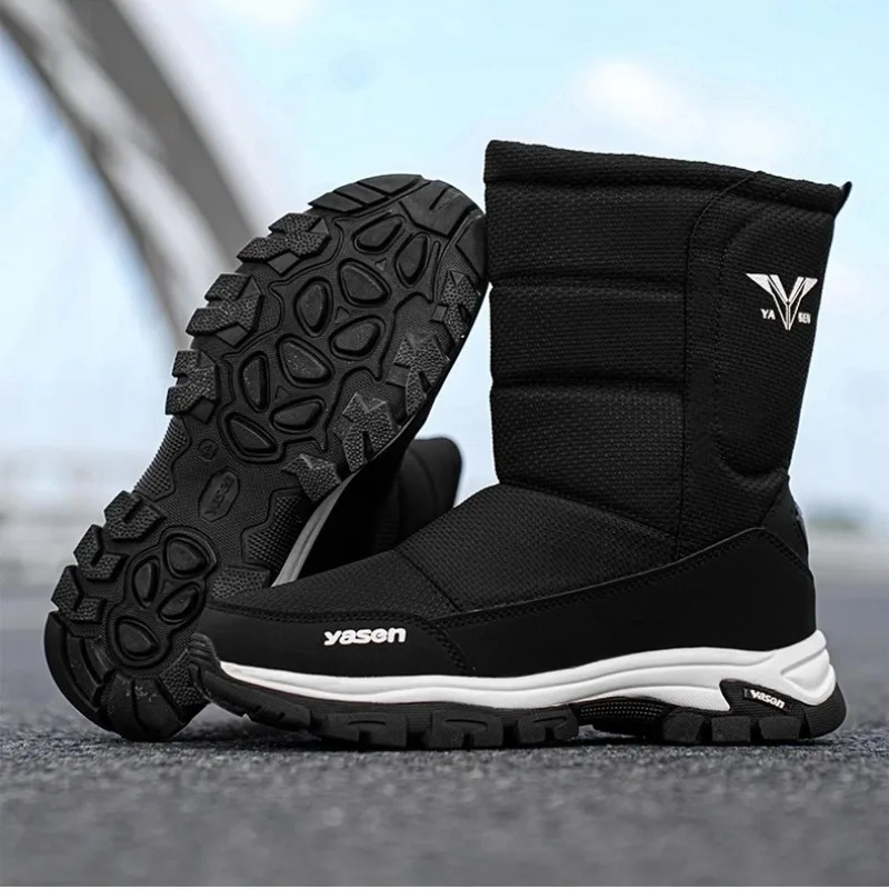 

Snow Boots for Men 2026 Winter New Men's Cotton Shoes Thickened Plush Warm Winter Boots Warm Mid-calf Cotton Boots Botas Hombre