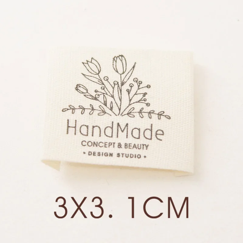 Spot cotton handmade cloth label folded tulip bush lace bow style label fabric accessories clothing tags