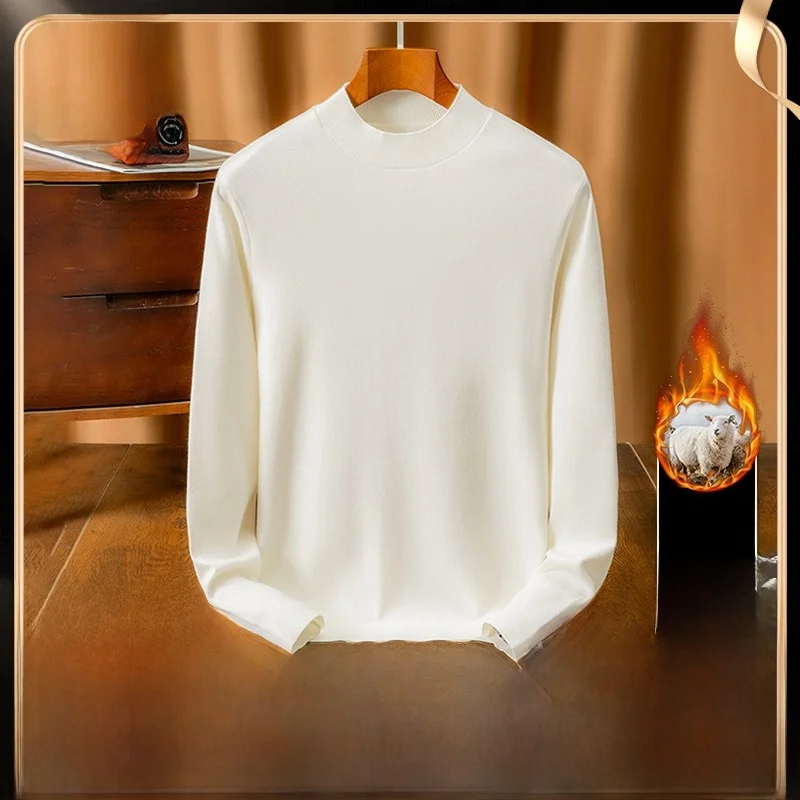 

Мужской свитер Pierre Cardin Camere с высоким воротником, теплый шерстяной вязаный топ, однотонный, повседневный, модный, зимняя одежда