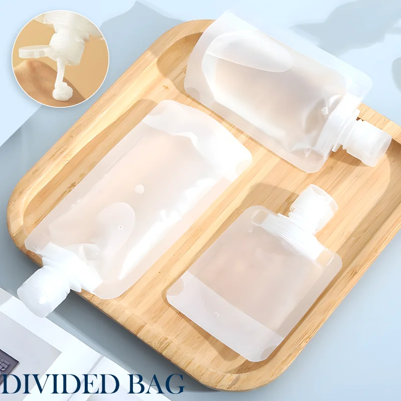 30/50/100ml Lotion Dispenser Bag Reusable Portable Travel Storage Bag For Skincare Cosmetics Shampoo Shower Gel