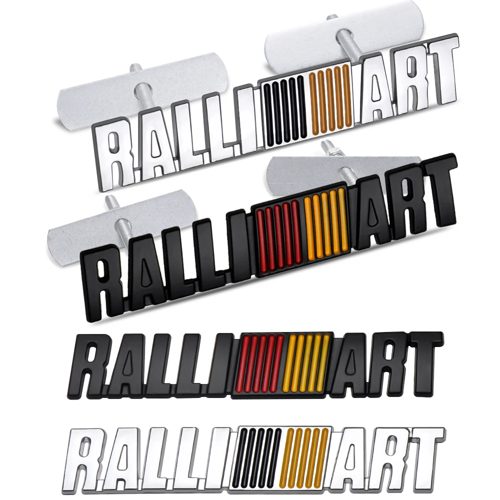 

3D Metal RALLIART Front Grille Badge Car Body Trunk Decoration Sticker for MITSUBISHI Lancer Competition Outlander ASX Xpander