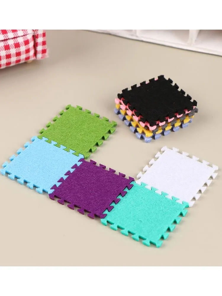 Tapis de jeu en peluche pour maison de poupée 1:12, puzzle Miniature, à faire soi-même