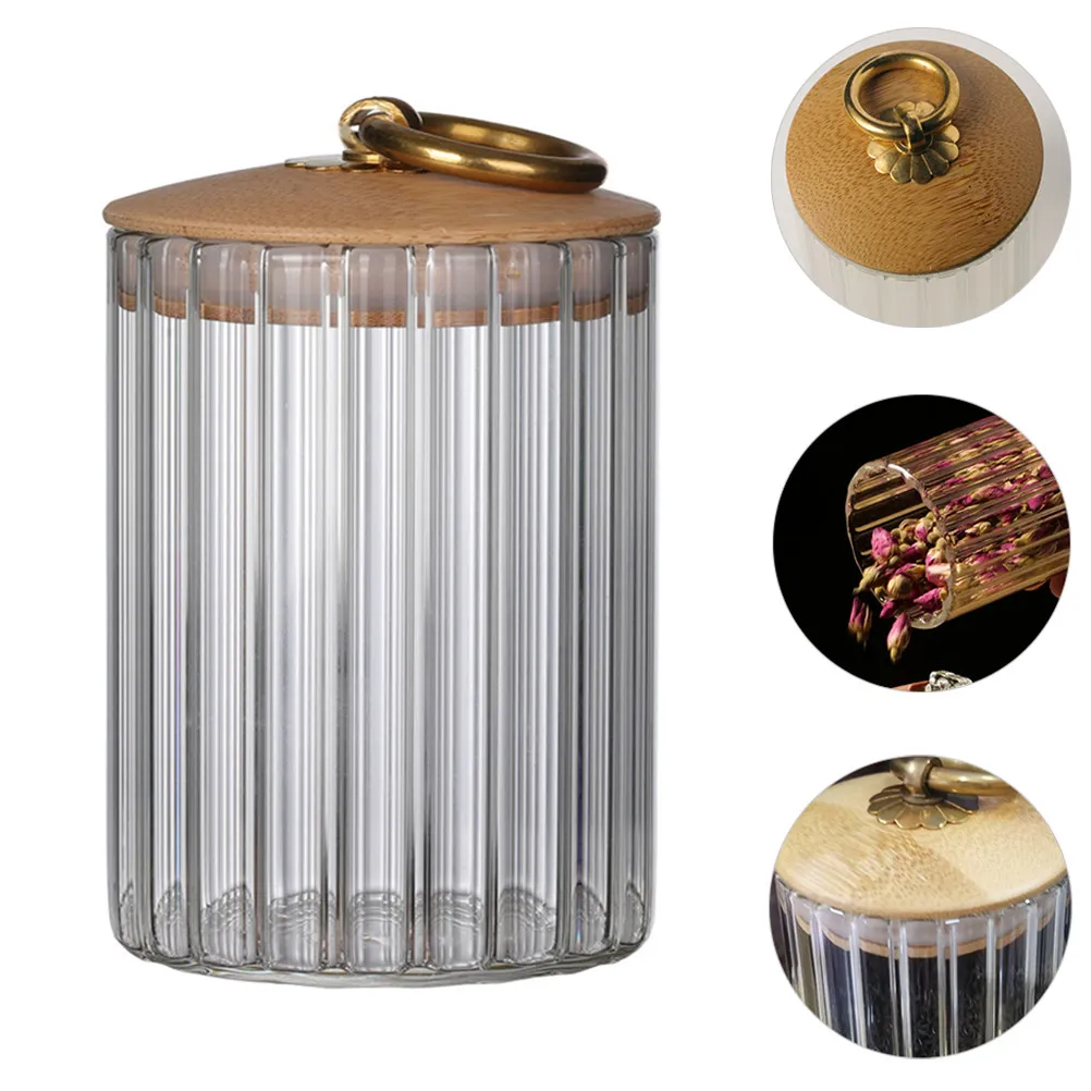 

Clear Glass Canister Set of 3 Airtight Food Storage Jars for Tea Coffee Beans Dry Goods Sealed Container Kitchen Organization
