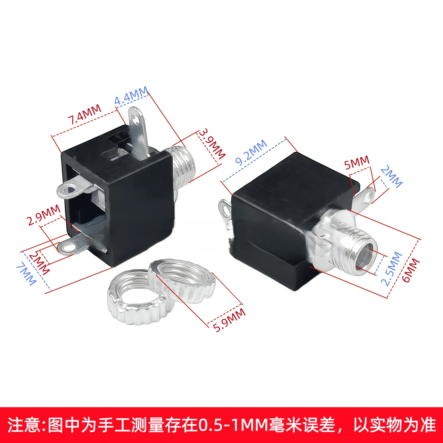 PJ201M 2.5MM Headphone Audio Socket 3-Pin Mono Socket PJ-201M with Screw