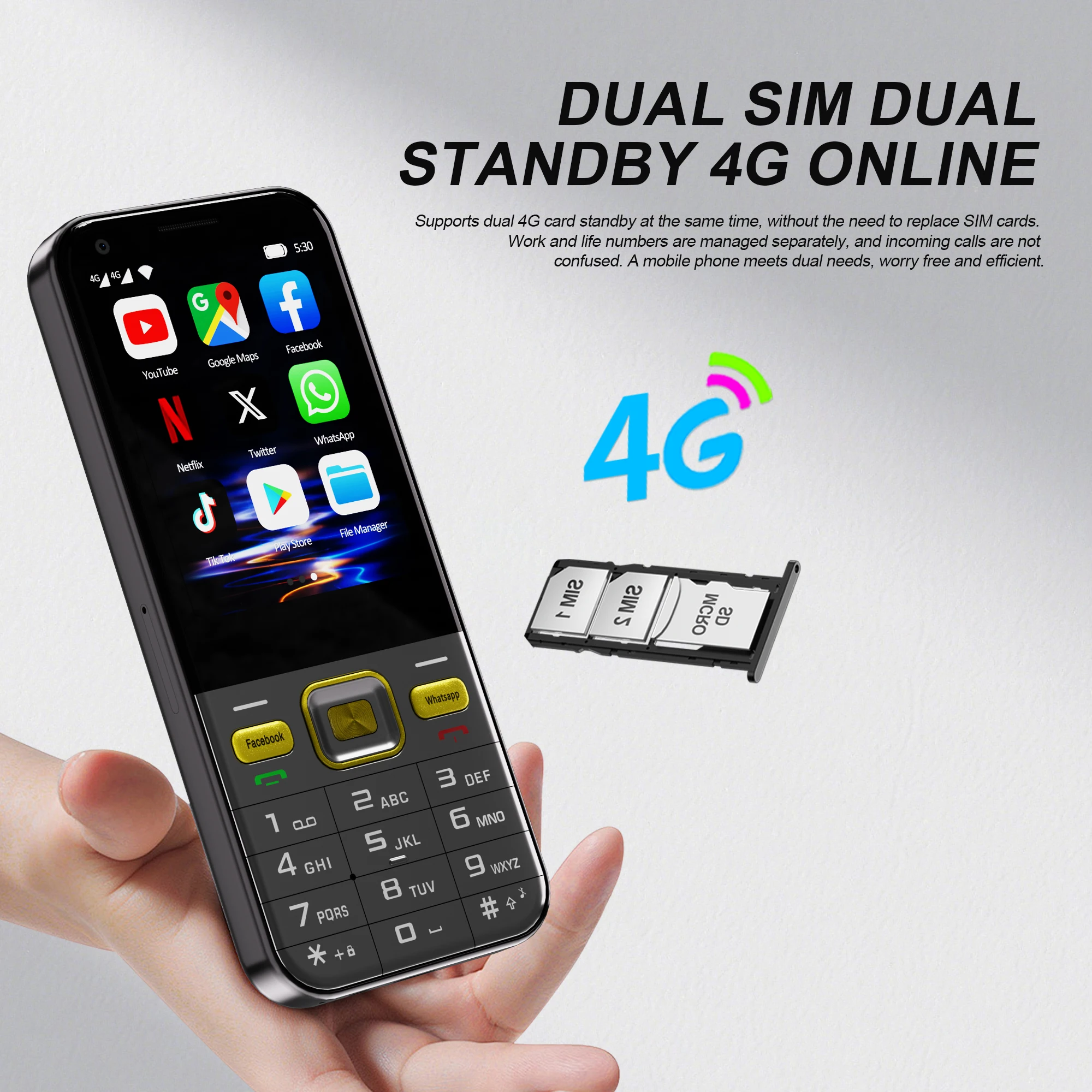 SERVO F6 Ultra 4G Button Smartphone Android OS 2.8