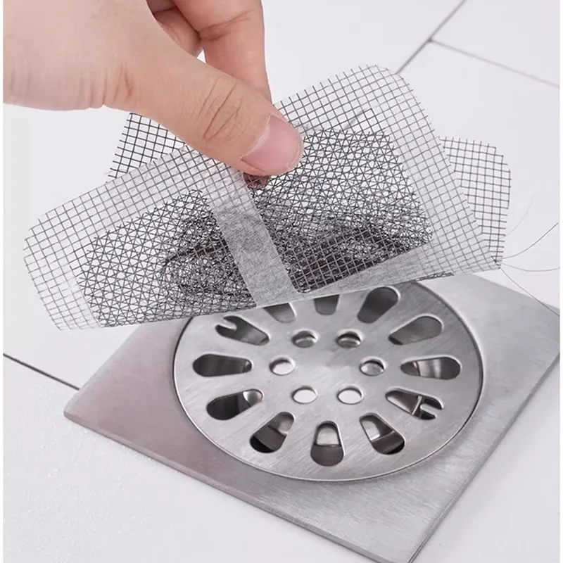 3-50 Uds. Coletores de pelo desechables malla de ducha cubiertas de drenaje de ducha colador de fregadero filtro pegatinas de malla accesorios de baño