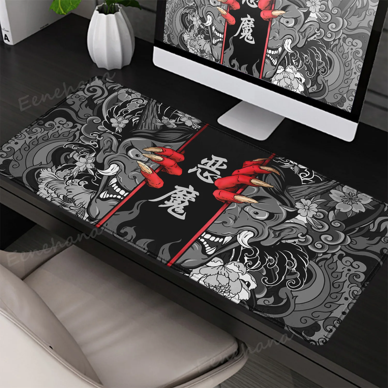 

Japanese Ghost Warrior Mouse Pad Mouse Pad for Laptop Notebook Gamer Pad Anti-slip Rubber Mousepads Placemat Mouse Mat Desk Mat