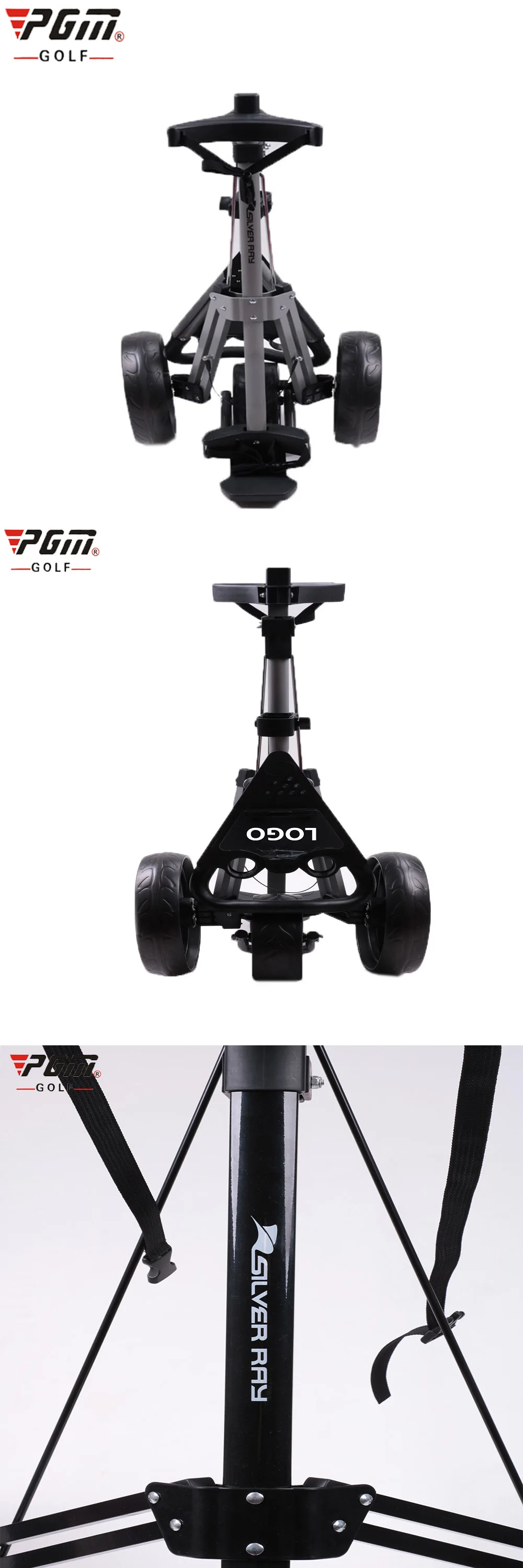 Foldable Golf Push Cart, Lightweight Trolley for Easy Transport,Aluminum Smooth Wheels, Compact Folding for Storage and Travel