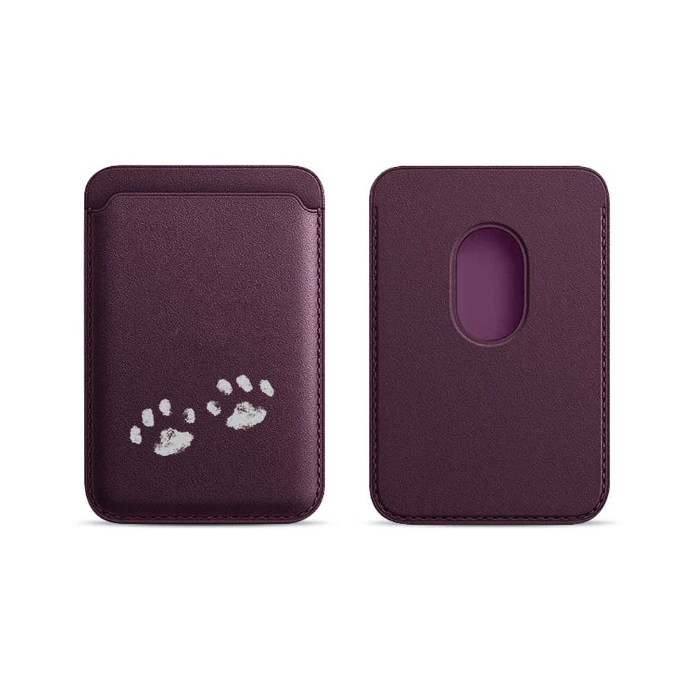 Niedliche Paw Bean Leder-Kartenhülle Handy-Kartenhalter Magnetische Hülle Geeignet für alle iPhones mit Magsafe-Kartenfunktion Handy-Rückentasche – Detail 11
