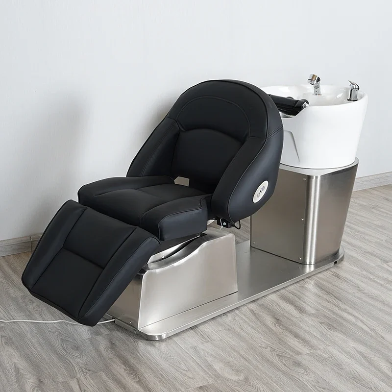 

Barbershop Split Shampoo Chair Multi-functional Electric Lift Beauty Shampoo Bed Lounge Massage Silla Peluqueria Salon Furniture