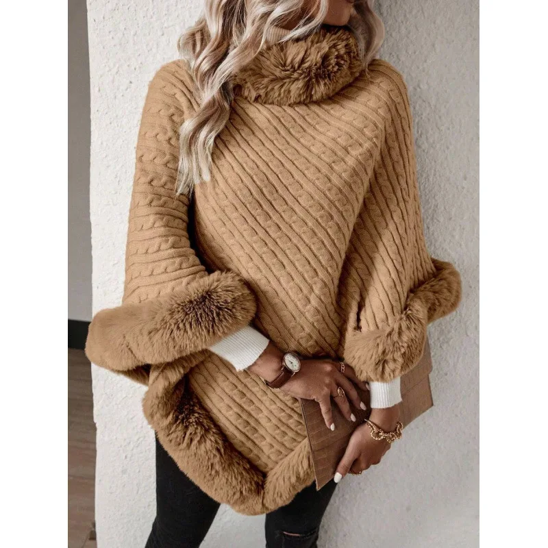 rabbit-fur-collar-cape-sleeveless-universal-design-four-seasons-suitable-home-clothes-nightgown-without-brand-registration