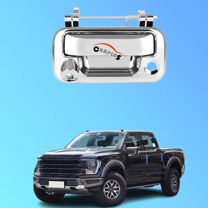 مقبض بوابة ذيل تلقائي مع فتحة كاميرا مع فتحة مفتاح لفورد F-150 F-250 F-350 F-450 F-550 مقبض بوابة خلفي كروم كامل