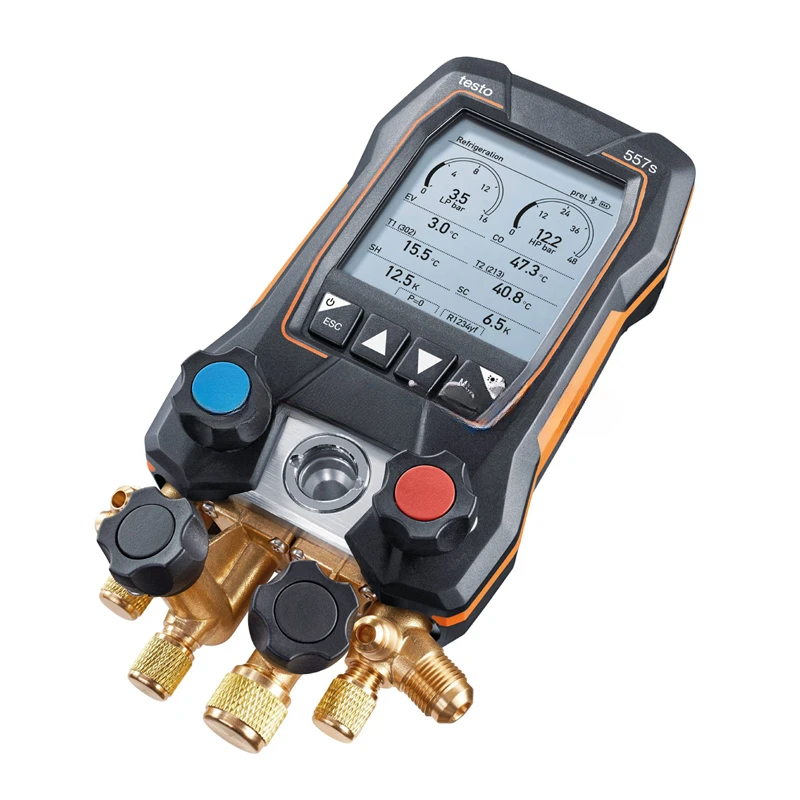 Smart Vacuum Kit Smart Digital Manifold with Wireless Vacuum and Clamp Temperature Probes for 0564 5571 Testo 557s