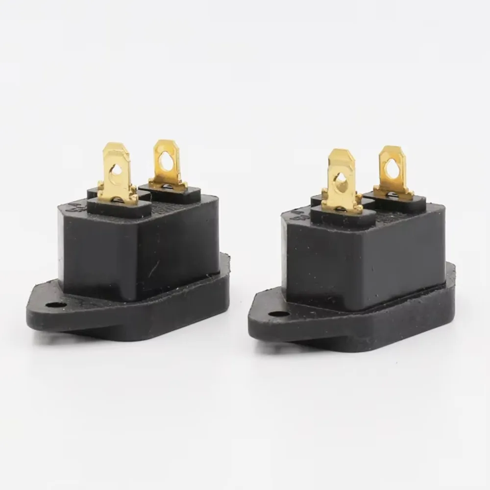 FI-05G مطلية بالذهب IEC مدخل التيار الكهربائي مأخذ التوصيل ذكر لوحة دخول المكونات HiFi