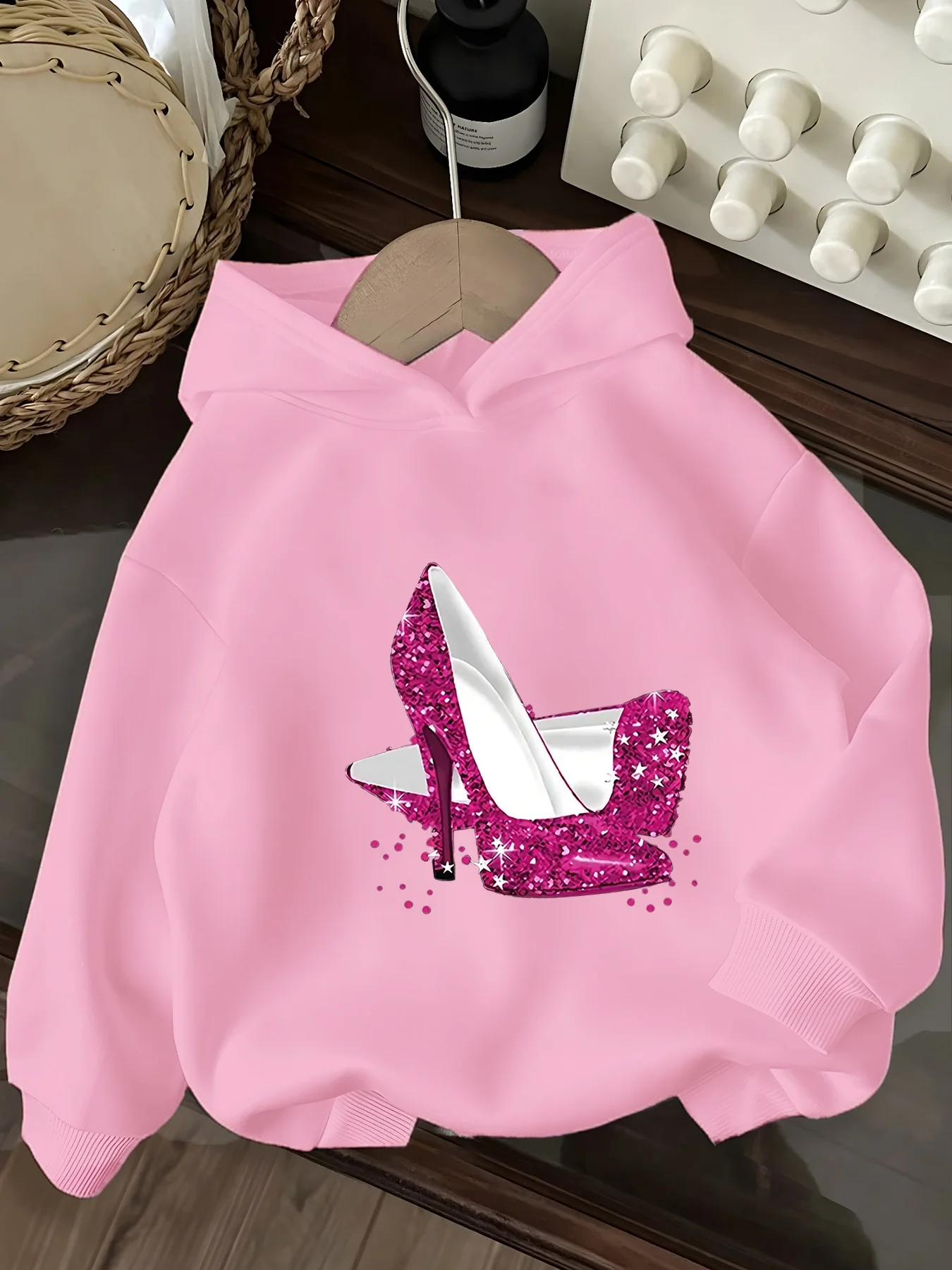 

printed girls hooded sweater children suitable for young girls and students boy party special clothing 120-160 cm