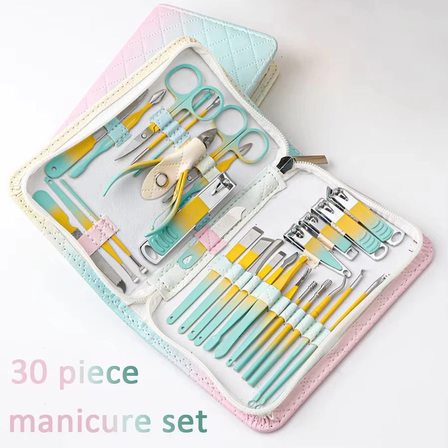 

30 in 1 Manicure Kit Professional Nail Clipper Set Manicure Set Nail Kit for Women Men Stainless Steel with Travel Case