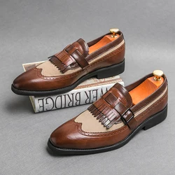 Yuppie Leather Men British Style Leather Brogue Shoes For Men Good Quality Men’s Dress Shoes 2025 Formal Leather Shoes Size 46