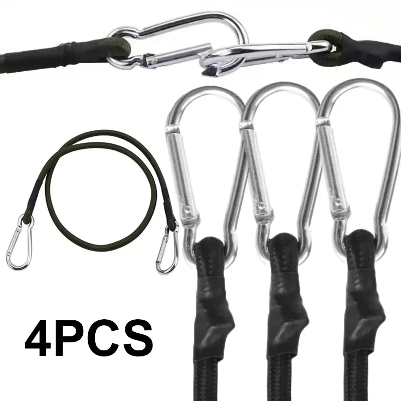 4Pcs Outdoor Elastic Tie Rope Tent Fixing Rope Camping Accessories for Bicycle Luggage Bundling Outdoor Travel Gear