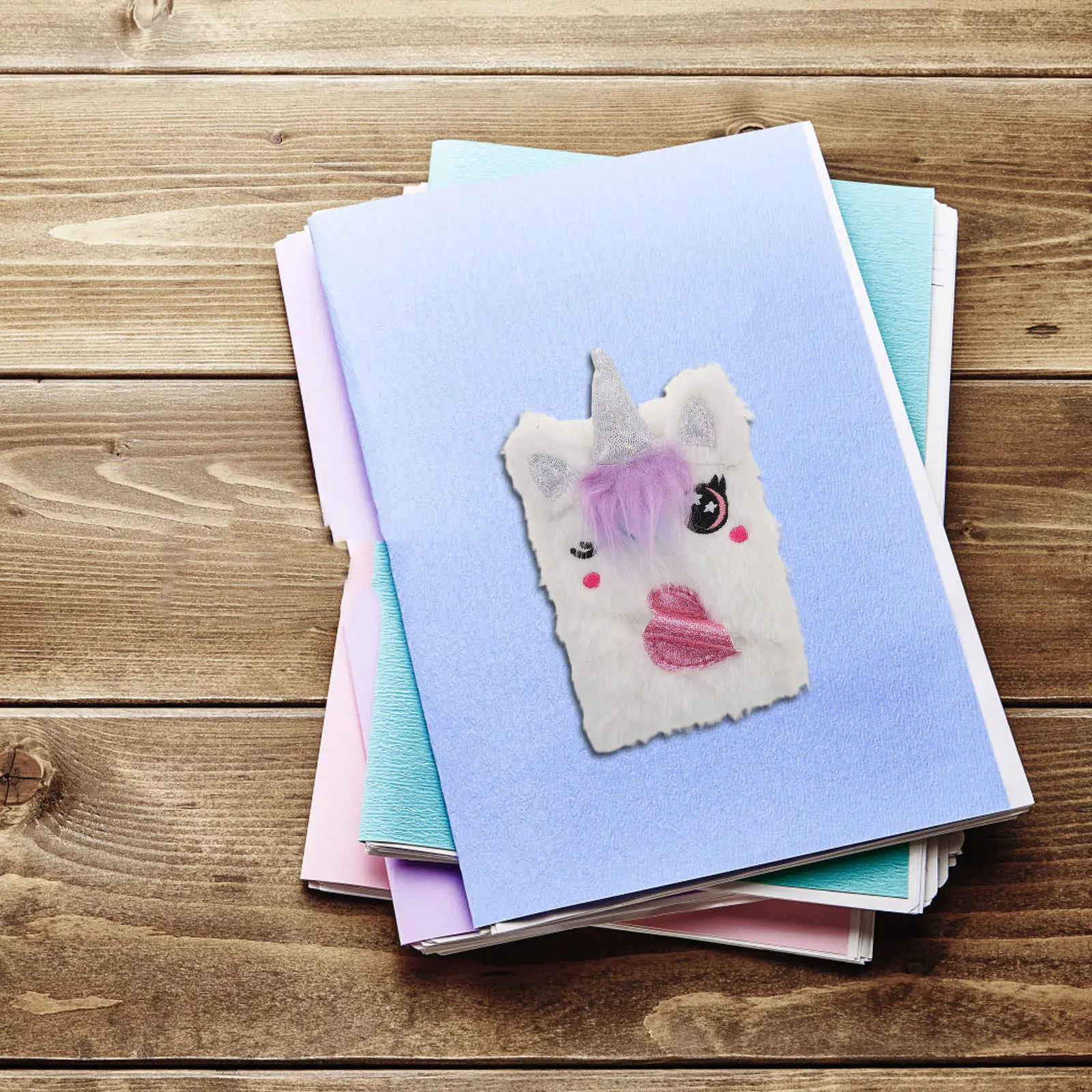 

1Set DIY Unicorn Cartoon Notebook with Integrated Pen Creative Journal for Girls Teens Kids Portable Scrapbook Diary
