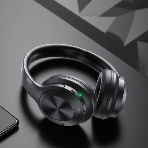 Wireless headphones QERE E80 Earphone bluetooth 5.3 ANC Noise Cancellation Hi-Res Audio Over the Ear Headset 70H 40mm Driver2.4G