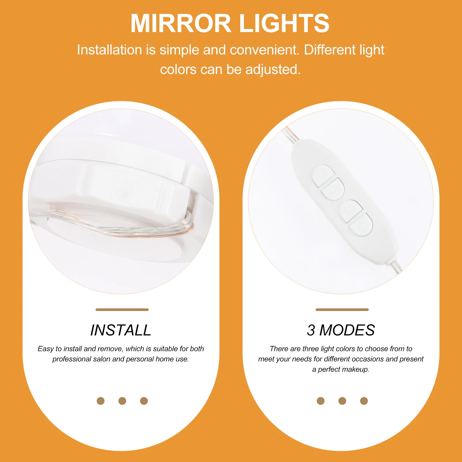 ledミラーライト-3色モード調光可能-usb電源化粧台ライト-ドレッシングテーブル-ホームサロン用