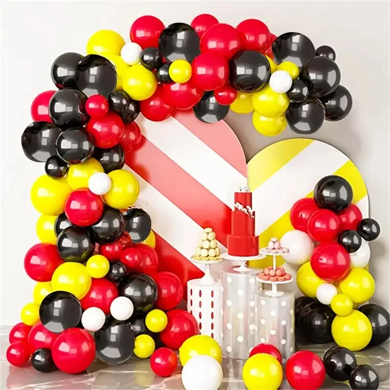 10-40pcs 10 Inch Black Red and Yellow Latex Set Suitable for Weddings Pop Parties Bridal Showers Kids Birthday Baby Shower
