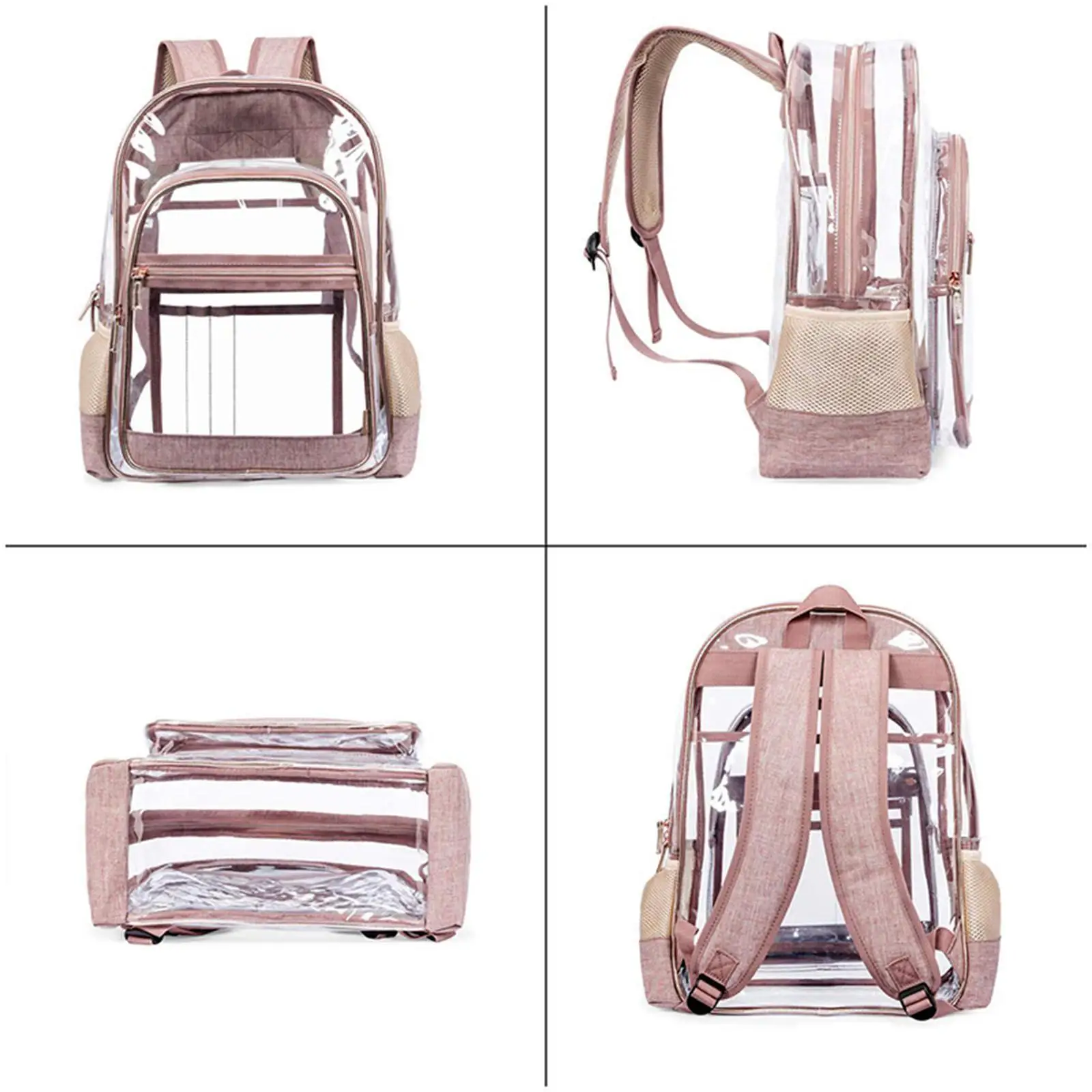 

Transparent Backpack Casual Portable Unisex Clear Daypack for Shopping Sport