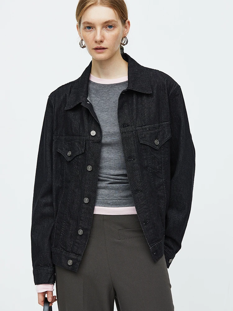 

ROHEME Джинсовый джинсовый тюнер в стиле ретро, женский повседневный тюнер на пуговицах с синими глазами, высококачественный повседневный джинсовый комір с хлопковым воротником