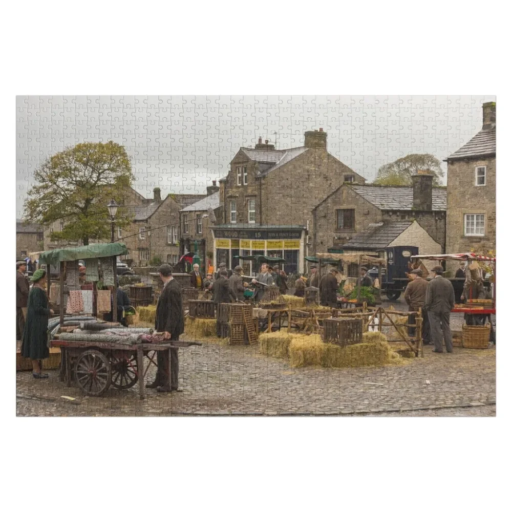 Grassington Market Square - ACGAS Darrowby Set Jigsaw Puzzle Wood Adults Custom Kids Toy Custom Puzzle