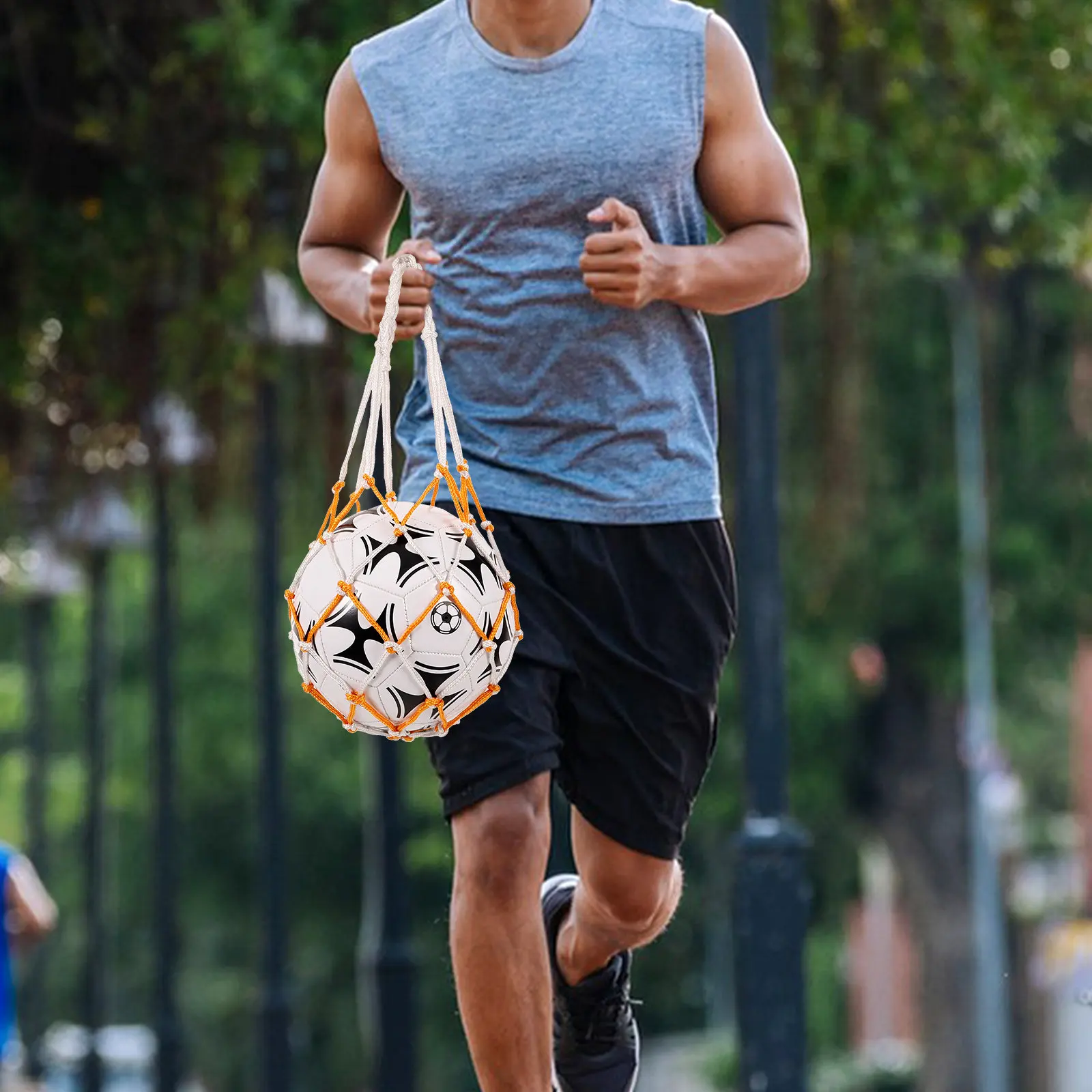 

Basketball Net Bag Wear Resistant Multi Function Sports Ball Carrier Portable Basketball Football Volleyball Mesh Organizer Bag