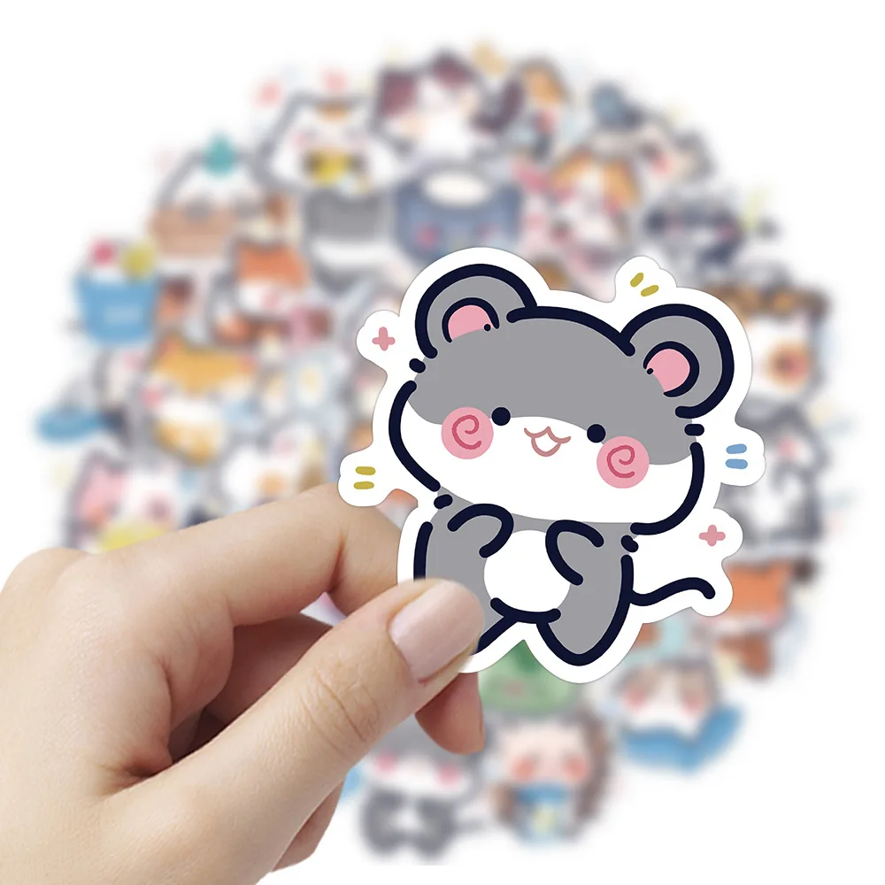 60 Pieces of Chubby Little Animal Waterproof Stickers, Phone Case Decoration Stickers, Planner Stickers, Stickers, Waterproof Stickers, Advantages: Waterproof, Can Be Re-Pasted Repeatedly, No Residue, Exquisite Design.